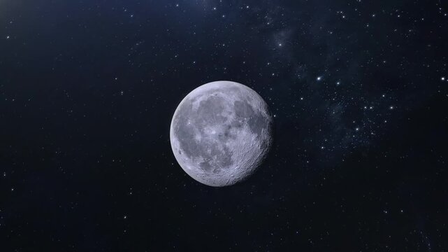 3D Animation of Moon with Starfield in Background