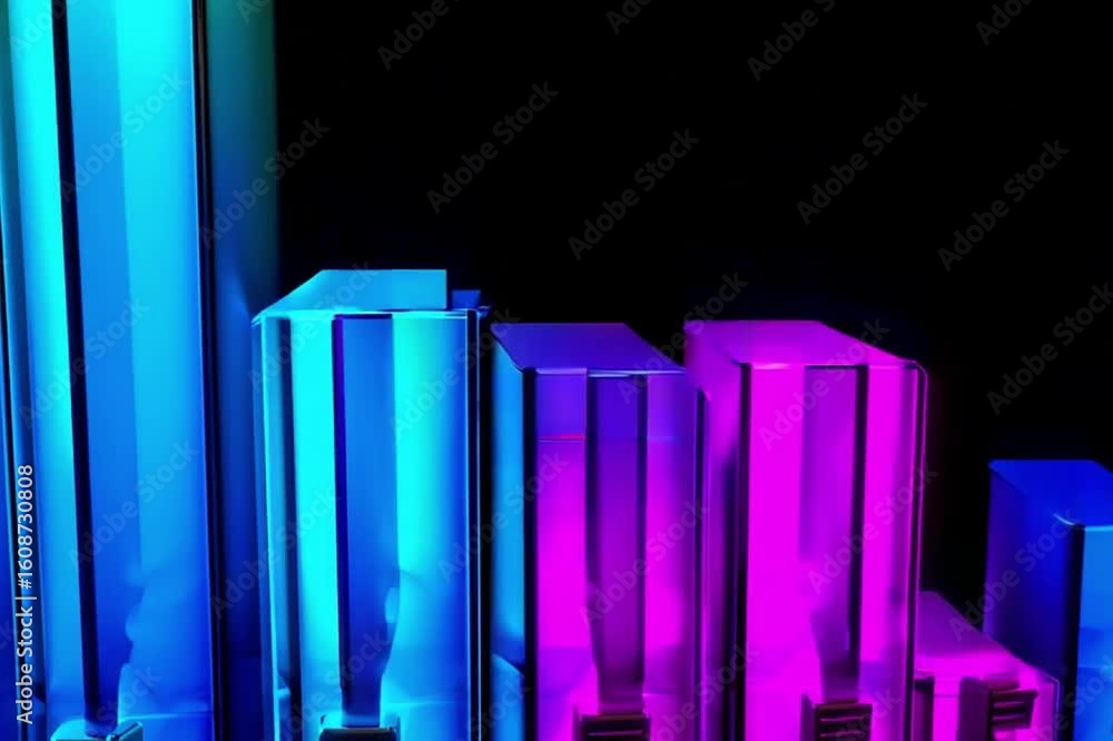 Poster abstract colorful neon bars, creating a visual representation