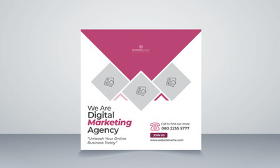 Digital marketing corporate social media and agency banner or instagram post template
