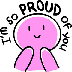 cheerful cartoon characters with motivational quotes and colorful gestures in doodle style