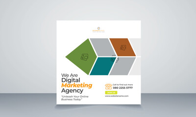 Digital marketing corporate social media and agency banner or instagram post template
