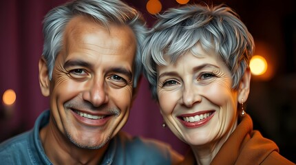 Portrait of a Smiling Middle-Aged Couple