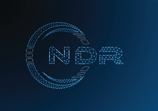 NDR low poly letter logo vector design. NDR lower poly logo design. Low poly logo.