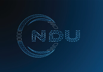 Naklejka premium NDU low poly letter logo vector design. NDU lower poly logo design. Low poly logo.