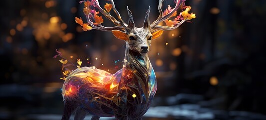 A storm fire , a small creature made of glass that is sitting in the palm of your hand, generative AI
