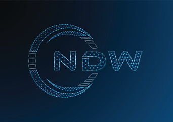 NDW low poly letter logo vector design. NDW lower poly logo design. Low poly logo.