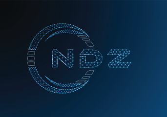 NDZ low poly letter logo vector design. NDZ lower poly logo design. Low poly logo.