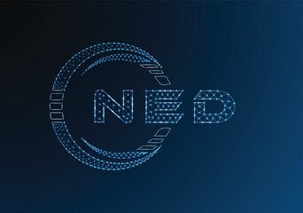 NED low poly letter logo vector design. NED lower poly logo design. Low poly logo.