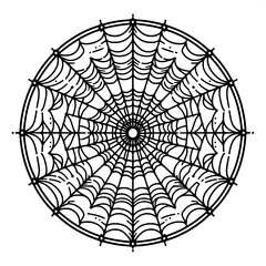 Obraz premium Spider Web SVG | Creepy Minimal Spider Design