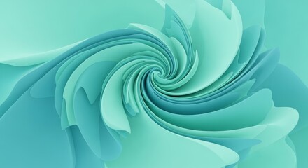 Teal Swirl Abstract Design - Abstract swirling teal design, symbolizing flow, movement, energy, serenity, and growth. A visually captivating for various applications