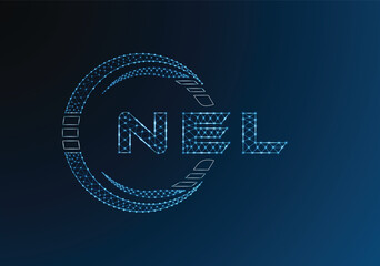 NEL low poly letter logo vector design. NEL lower poly logo design. Low poly logo.