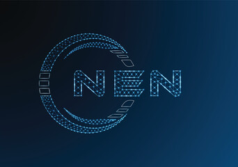 NEN low poly letter logo vector design. NEN lower poly logo design. Low poly logo.