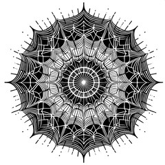 Obraz premium Spider Web SVG | Creepy Minimal Spider Design