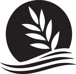 vector illustration of a plant in a circle