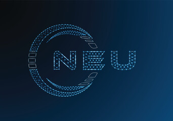 NEU low poly letter logo vector design. NEU lower poly logo design. Low poly logo.
