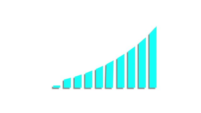 Animated down graph icon designed in flat icon style, business Finance, Business Info graphic animation, Bar graph. Cost reduction business finance concept. Businessman with virtual screen.
