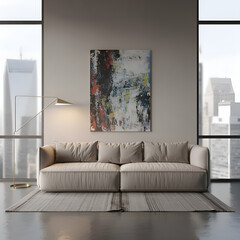 Modern living room interior design with sofa art and decor for home inspiration ideas