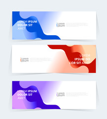 banner or header template featuring a color gradient design with abstract geomatic shapes. 