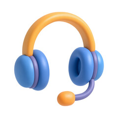 Colorful headset icon designed with playful style, perfect for communication and gaming