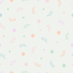 Cute floral seamless pattern with flowers and branches. Wildflower vector illustration in spring or summer. Elegant template for fabric, wallpaper, stationery, wrapping, card, and phone cases.