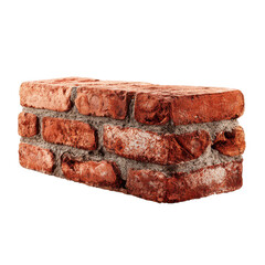 Red Bricks Isolated on White Background. A high resolution PNG image of red brick wall texture.