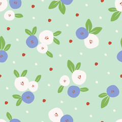 Cute floral seamless pattern with flowers and branches. Wildflower vector illustration in spring or summer. Elegant template for fabric, wallpaper, stationery, wrapping, card, and phone cases.