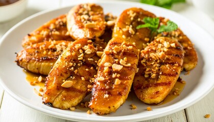 Traditional Indonesian grilled banana dessert called 'Pisang Balanda'
