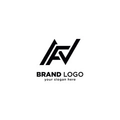 Modern Unique N and F Letter Monogram Logo with White Background.