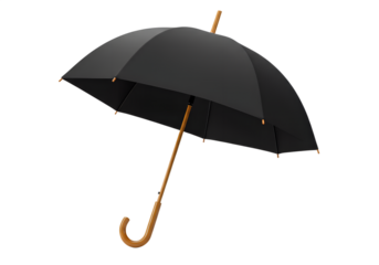 black umbrella isolated on white