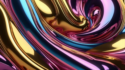 Abstract Colorful Creamy Liquid Background – Smooth Swirls and Fluid Color Blend on Transparent Background