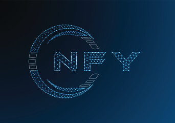NFY low poly letter logo vector design. NFY lower poly logo design. Low poly logo.