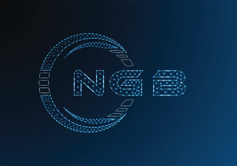 NGB low poly letter logo vector design. NGB lower poly logo design. Low poly logo.