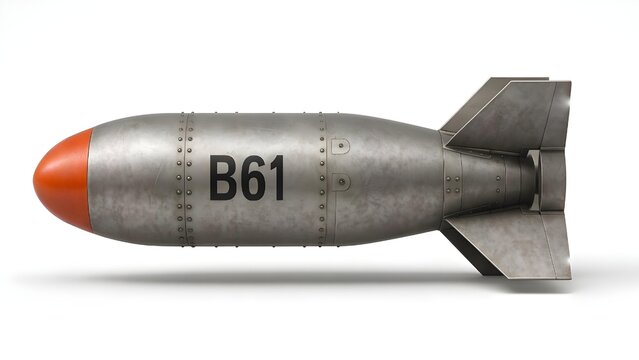High-Detail 3D Render of B61 Tactical Nuclear Bomb &ndash; White Background
