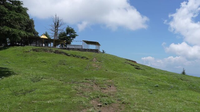 Gwaldam Nag Temple on Hilltop - Serene Himalayan Landscape, mountain