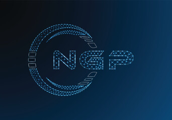 NGP low poly letter logo vector design. NGP lower poly logo design. Low poly logo.