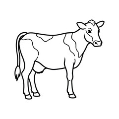 Cow line art, animal line art, cow line drawing