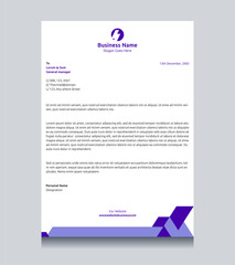 Company or office letterhead. Professional corporate business letterhead layout design for company. Simple and clean part of branding or brand identity design.