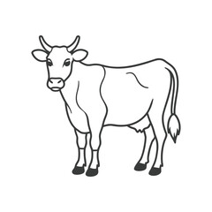 Cow line art, animal line art, cow line drawing