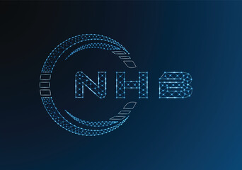 NHB low poly letter logo vector design. NHB lower poly logo design. Low poly logo.