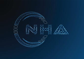 NHA low poly letter logo vector design. NHA lower poly logo design. Low poly logo.