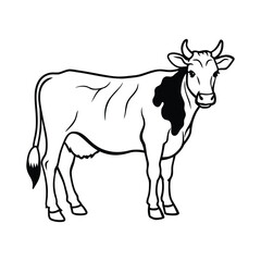 Fototapeta premium Cow line art, animal line art, cow line drawing
