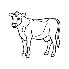 Cow line art, animal line art, cow line drawing
