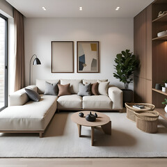 Modern living room interior design with sofa art and decor for home inspiration ideas