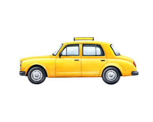 Classic yellow taxi cab illustration