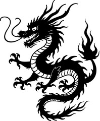  Eastern Dragon Tattoo Art" design vector graphics