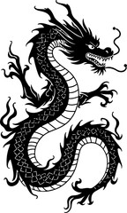  Eastern Dragon Tattoo Art" design vector graphics
