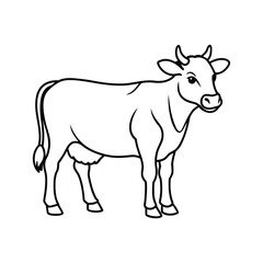 Cow line art, animal line art, cow line drawing