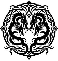 Obraz premium Eastern Dragon Tattoo Art