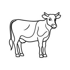 Cow line art, animal line art, cow line drawing