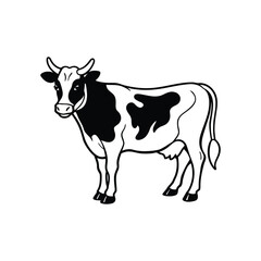 Cow line art, animal line art, cow line drawing